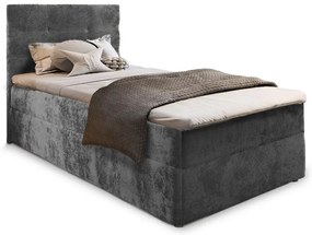 Čalúnená posteľ boxspring GLORIEN VELVET 80x200 cm sivá Matrac: Bonell pružinová matrac