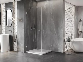 Mexen Lunar-B Duo, výklopný sprchový kút 85 x 85 cm, 8mm číre sklo, chrómový profil, 832-085L-085P-01-00