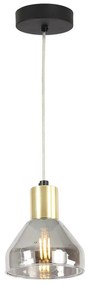Candellux Čierno-zlatý závesný luster Gregory pre žiarovku E14 31-78391
