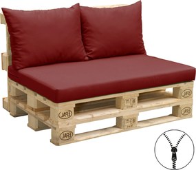 Doppler Čalúnenie na paletové sedenie sedák + 2x vankúš červená