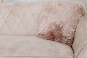Vankúš z ovčej kožušiny béžový