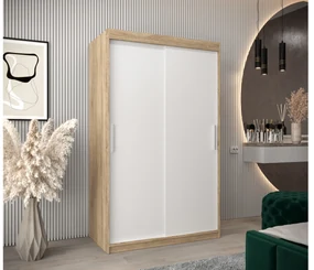 Šatníková skriňa 120 cm Toki (Dub sonoma + Biela matná). Vlastná spoľahlivá doprava až k Vám domov. 1064814