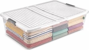 Úložný box s vekom a kolieskami pod posteľ, KEEEPER CLIPBOX LEO 53L, 77 x 58 x 16 cm