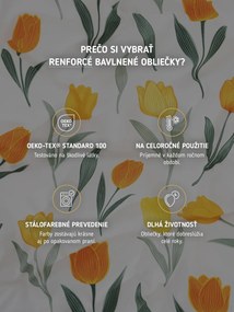 Bavlnené obliečky Renforcé - Kvety tulipánov oranžové