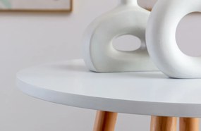 Barový stôl Mijas natura, okrúhly - v107 x 60 x 60 cm - Biela