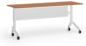 Mobilný stôl PRIMO MOVE, 1800 x 600 mm, biela podnož, čerešňa