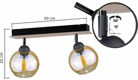 Bodové svietidlo THEA WOOD 2xE27/60W/230V