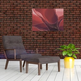 Obraz - Červená abstraktná kvetina N⁰2 (70x50 cm)