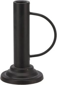 Čierny antik kovový svietnik na úzku sviečku Ariana black - 9*11*15 cm