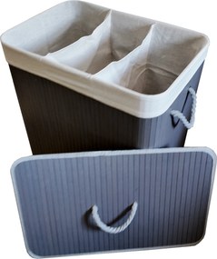 TRENDIE Bambusový kôš na prádlo 150l šedý + DARČEK