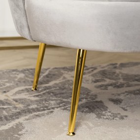 Vintino zamatová sedačka ZORAYA sivá