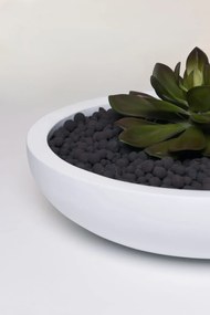 Okrasná miska PLANA, sklolaminát, 11xØ43 cm, biela