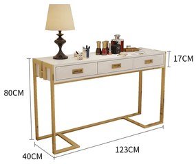 ELEGANTNÁ KONZOLA KAREN BIELÝ LESK + ZLATÁ