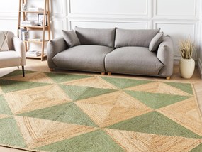 Jutový koberec 200 x 300 cm béžová/zelená CALIS Beliani