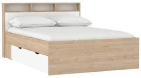 Dvojlôžková posteľ v dekore duba s úložným priestorom bez roštu 140x200 cm v prírodnej farbe Ikast – Tvilum