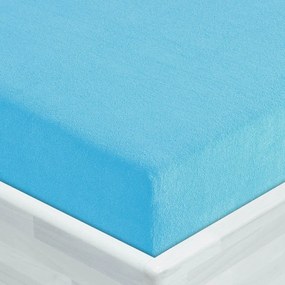 Froté napínacie prestieradlo FR-017 Azúrovo modré 200 x 220 - výška 20 cm