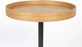 Okrúhly odkladací stolík s doskou v dubovom dekore ø 40 cm Yuri S – White Label