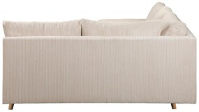 Krémová menčestrová rohová pohovka (pravý roh) Ariella – Ropez