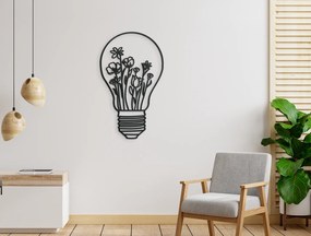 drevko Drevená nálepka Kvety v žiarovke Rozmer obrazu: 44,5 x 26 cm, Farba dekorácie: Čierna