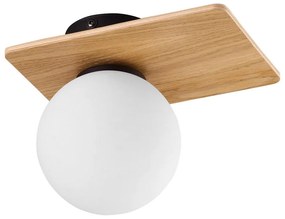 TK-LIGHTING Prisadené stropné škandinávske osvetlenie BIANCA, 1xG9, 6W, guľa, biela/drevo