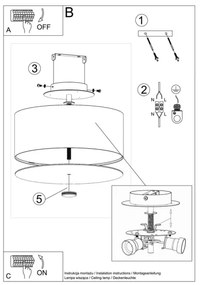 Sollux SL.0759 - Stropné svietidlo SKALA 3xE27/60W/230V pr. 30 cm biela