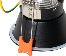 Set van 6 moderne inbouwspots zwart met goud GU10 50mm IP44 - Dept