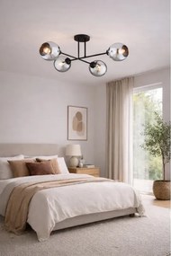 Brilagi - Prisadený luster DIOR 4xE27/60W/230V čierna/dymová sivá