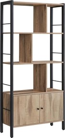Polica na knihy, knižnica so 4 úrovňami, farba dub toasted oak