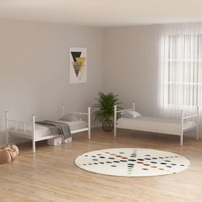 Kovová poschodová posteľ MAVEN 90x200 cm biela nosnosť 2x100 kg