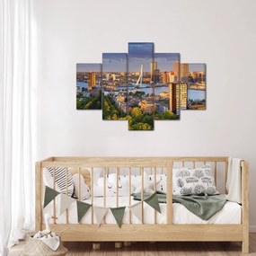 Obraz - Panorama Rotterdamu, Holandsko (150x105 cm)