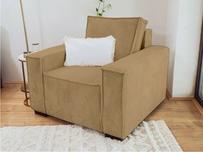 Kreslo s taburetom SMART SET, horčicová