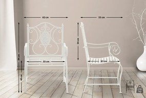 Kovová stolička Punjab s područkami (SET 2 ks) - Biela