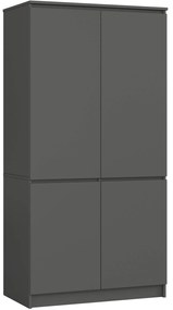 Šatníková skriňa CLP S90/4D grafitovo sivá
