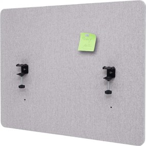 Akustický panel na stôl HWC-G75 - dvojstenná látka/textil - 60x75cm - sivá