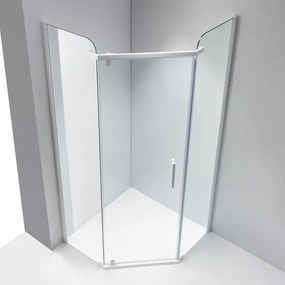 BPS-koupelny Päťuholníkový sprchový kút KZ91A WH 80x80 biela/transparent - bez vaničky