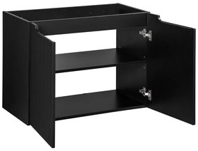 Závěsná skříňka pod umyvadlo Nova Black II s deskou 80 cm černá