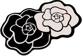 Čiern-obiela kúpeľňová predložka 60x100 cm Bungari Rose – Foutastic