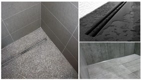 Rea Neo Slim Pro, lineárny odtokový žľab s 360stupňovým sifónom 50cm, nerez, REA-G8749