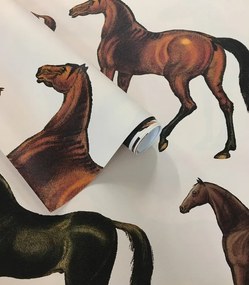 WALLCOLORS Horses Beige wallpaper - tapeta POVRCH: Prowall Canvas