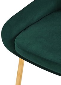 Jedálenská stolička Elmira - zamat, zlatá - Zelená
