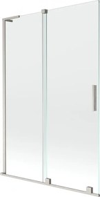 Mexen Velar L, 2-krídlová posuvná vaňová zástena 120 x 150 cm, 8mm číre sklo, brúsená oceľ, 896-120-003-01-97