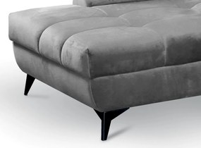 Rohová sedacia súprava Paris, stredne šedá látka, ľavý roh