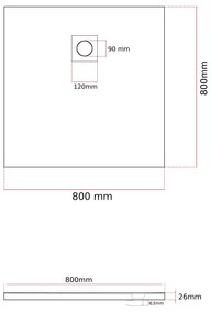 Erga Oldaf, SMC štvorcová sprchová vanička 80 x 80 cm, šedá matná, ERG-GMA-OL-8080G
