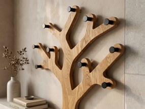 Dekorstudio Dubový nástenný vešiak v tvare stromu Oak Tree – prírodný dub
