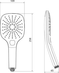Sapho - Ručná sprcha s tlačidlom lesklý chróm