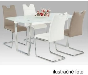 Moderná jedálenská stolička svetlosivá, svetlé šitie