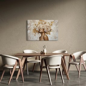Obraz - Dievča s ružami (90x60 cm)