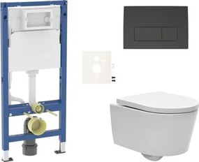 Závesný WC set Geberit do ľahkých stien / predstenová + WC SAT Brevis SIKOGESBRED50BL