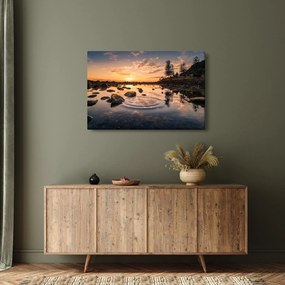 Obraz vodnej hladiny pri západe slnka (90x60 cm)