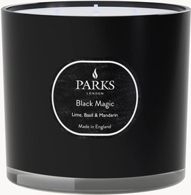 Ručne vyrobená trojknôtová vonná sviečka Black Magic (Lime, Basil & Mandarin)